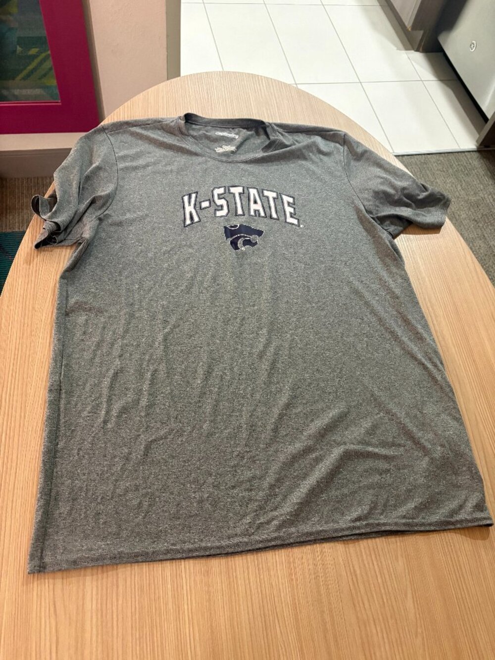 Kansas State Wildcats T Shirt Adult Large Short Sleeve Gray Captivating Crew